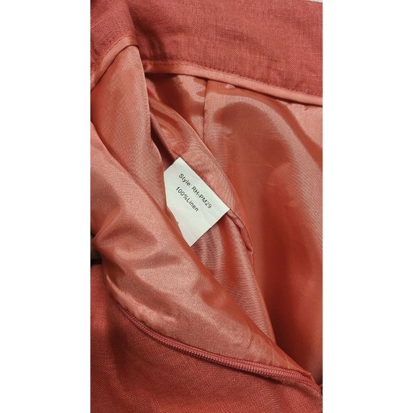 Pink Martini Womens Size XS Linen Coral Peplum Skirt Kick Pleat Office W… - Picture 8 of 8